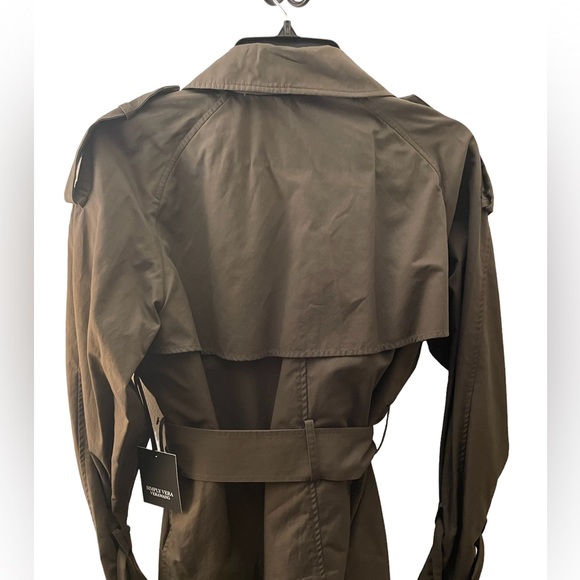 Vera Wang Women’s Lightweight Jacket. Green. Belted with ribbon sleeves. Medium - Picture 2 of 7